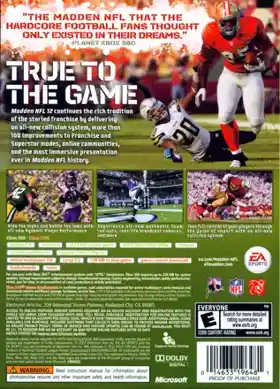 Madden NFL 12 (USA) box cover back